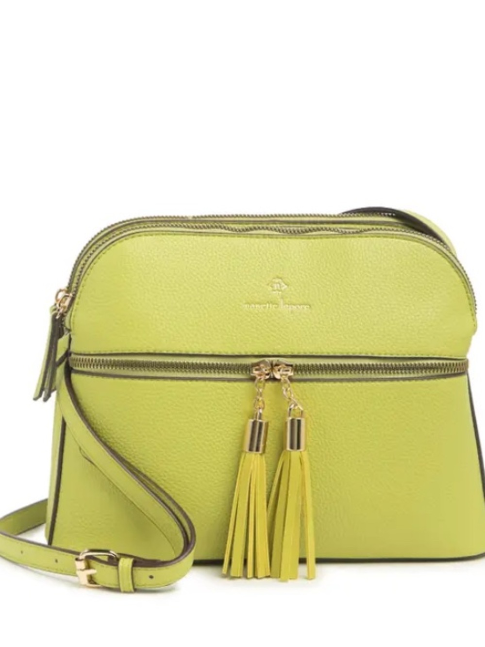 Nanette Lepore Lime Green Tassel Crossbody Bag